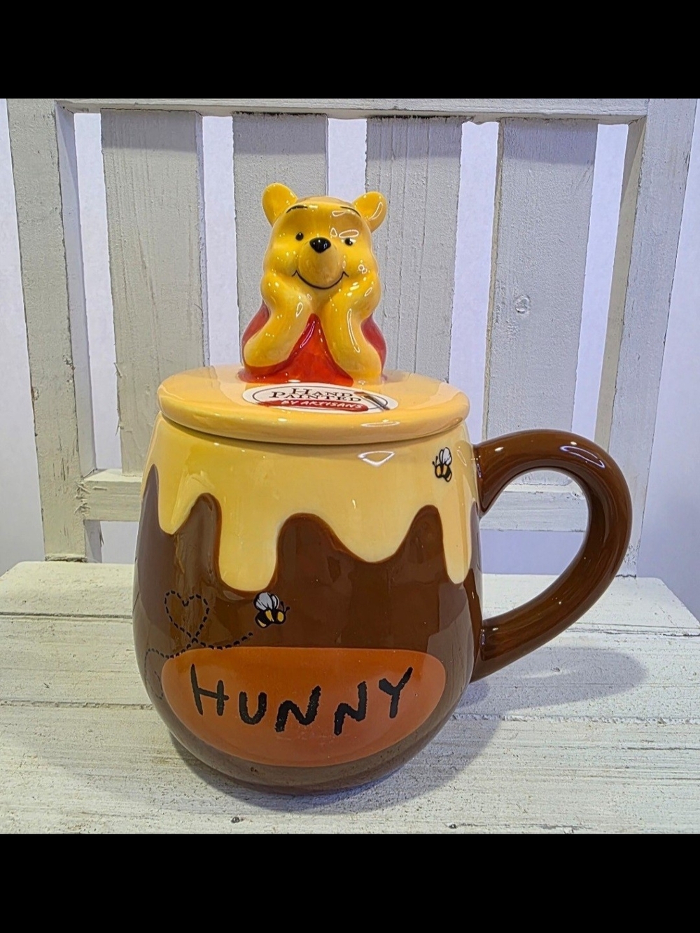 ♥️New! Disney Winnie the Pooh “Hunny” Mug with Lid.